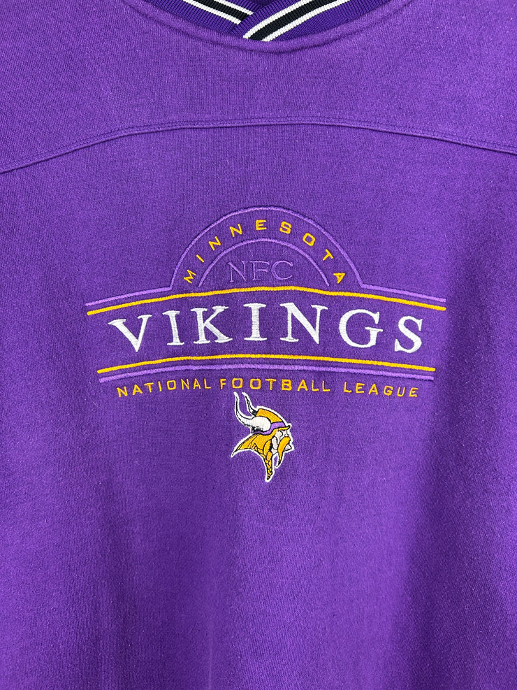Vintage 90s NFL Pro Players Minnesota Vikings Embroidered Purple Crewneck