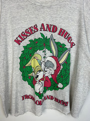 Vintage 90s Looney Tunes Holidays From Lola And Bugs Grey Tee