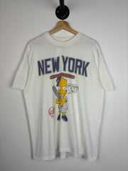 Vintage 90's The Simpsons Bart New York Yankees White Tee