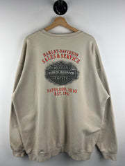 Vintage 2005 Harley Davidson Napoleon Ohio Beige Crewneck