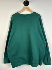 Vintage 90's Nike Mini Swoosh Spellout Tonal Forest Green Crewneck