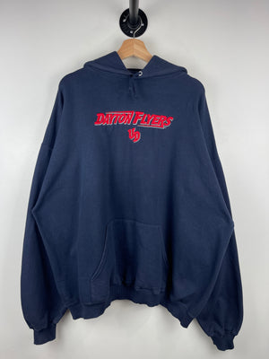 Vintage NCAA Ohio Dayton Flyers Embroidered Navy Hoodie