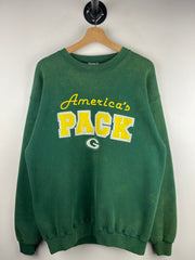 Vintage 90s NFL Green Bay Packers Americas Pack Green Crewneck