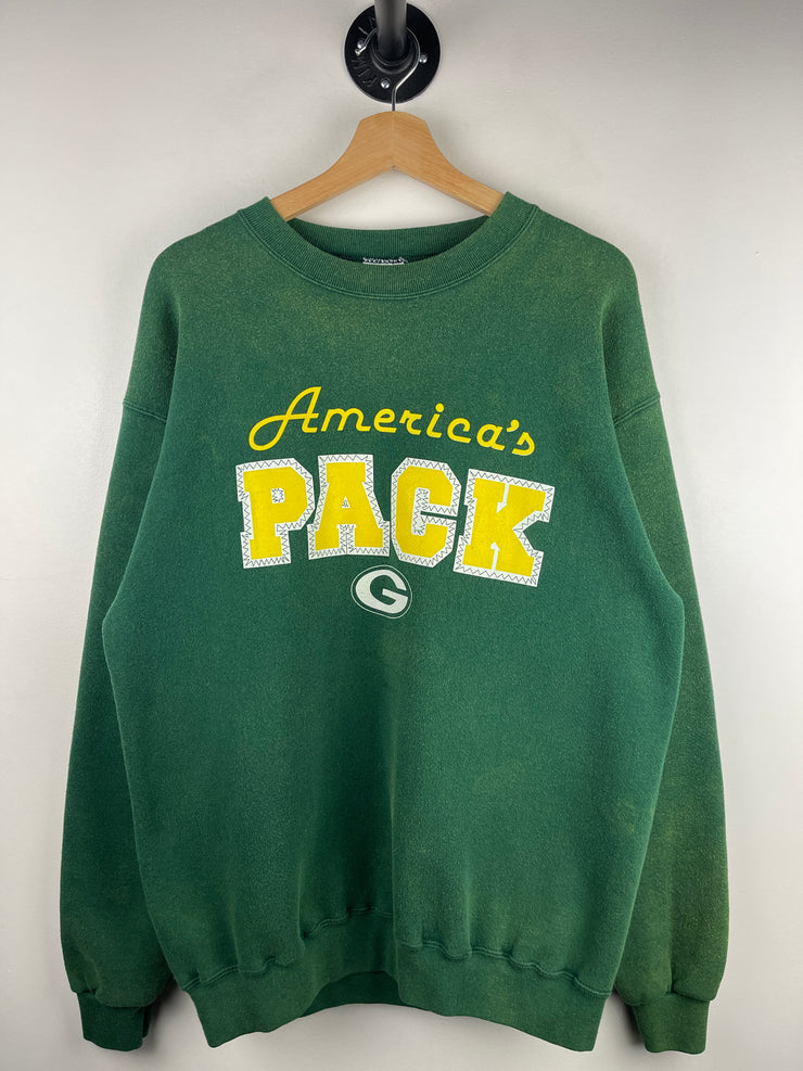 Vintage 90s NFL Green Bay Packers Americas Pack Green Crewneck