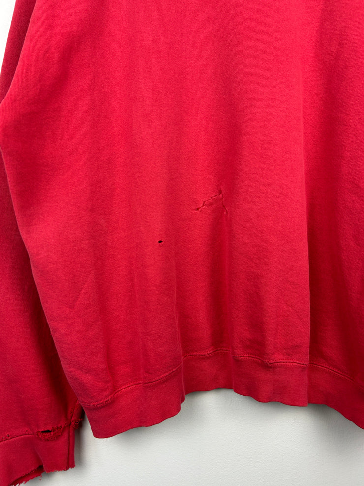 Vintage 90s Nike Ohio State Football Distressed Red Crewneck