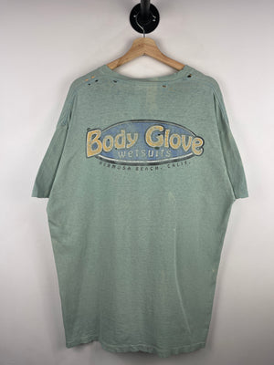 Vintage 90s Body Glove Surf Wetsuits Thrashed Green Tee