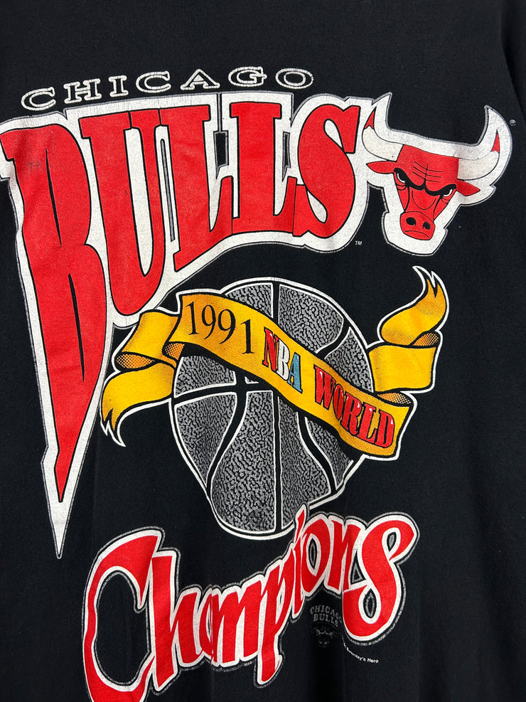 Vintage 90s NBA Chicago Bulls Champions Black Tee