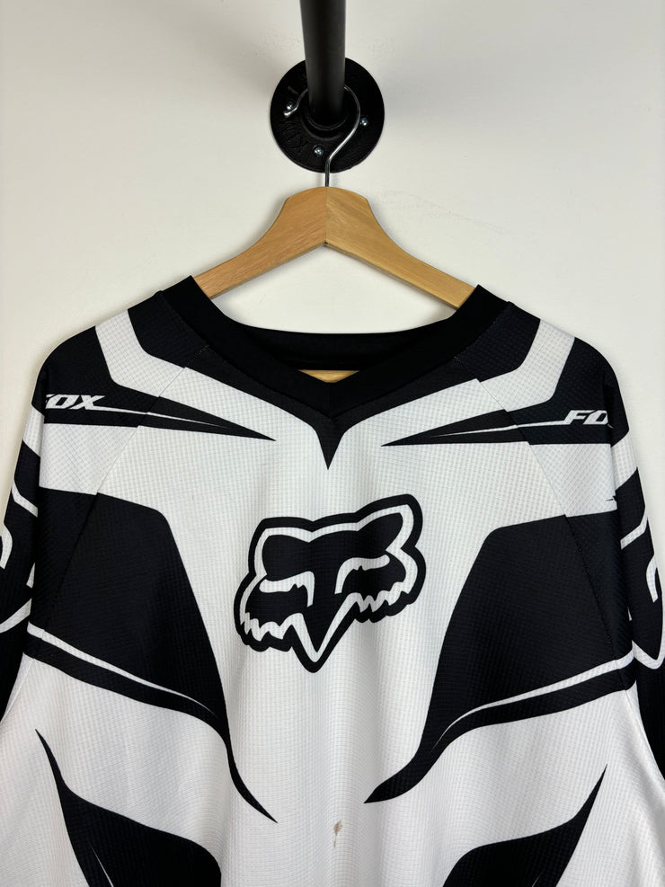 Vintage Fox Racing White & Black Jersey