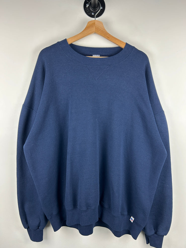 Vintage 90s Russell Athletic Blank Navy Crewneck