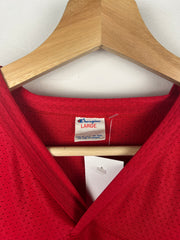 Vintage 80s Champion #37 Red Mesh Football Jersey