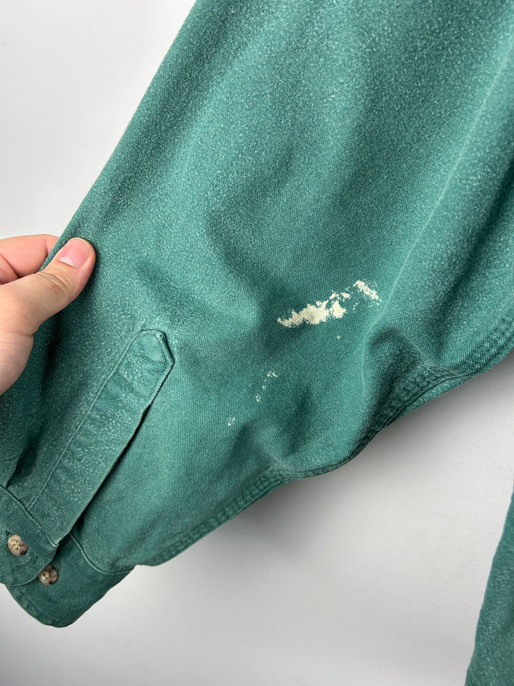 Vintage 90s Carhartt Green Button Up Long Sleeve Shirt