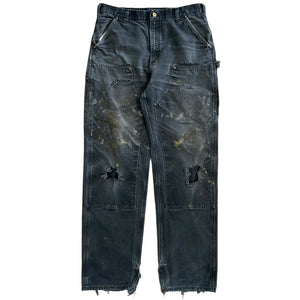Vintage Carhartt Double Knee Thrashed Faded Black Work Pants