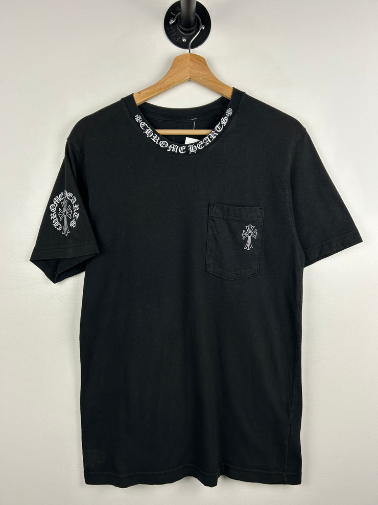 Chrome Hearts Cross Neck Logo Black Tee