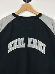 Vintage Y2K Karl Kani Embroidered Grey & Black Crewneck