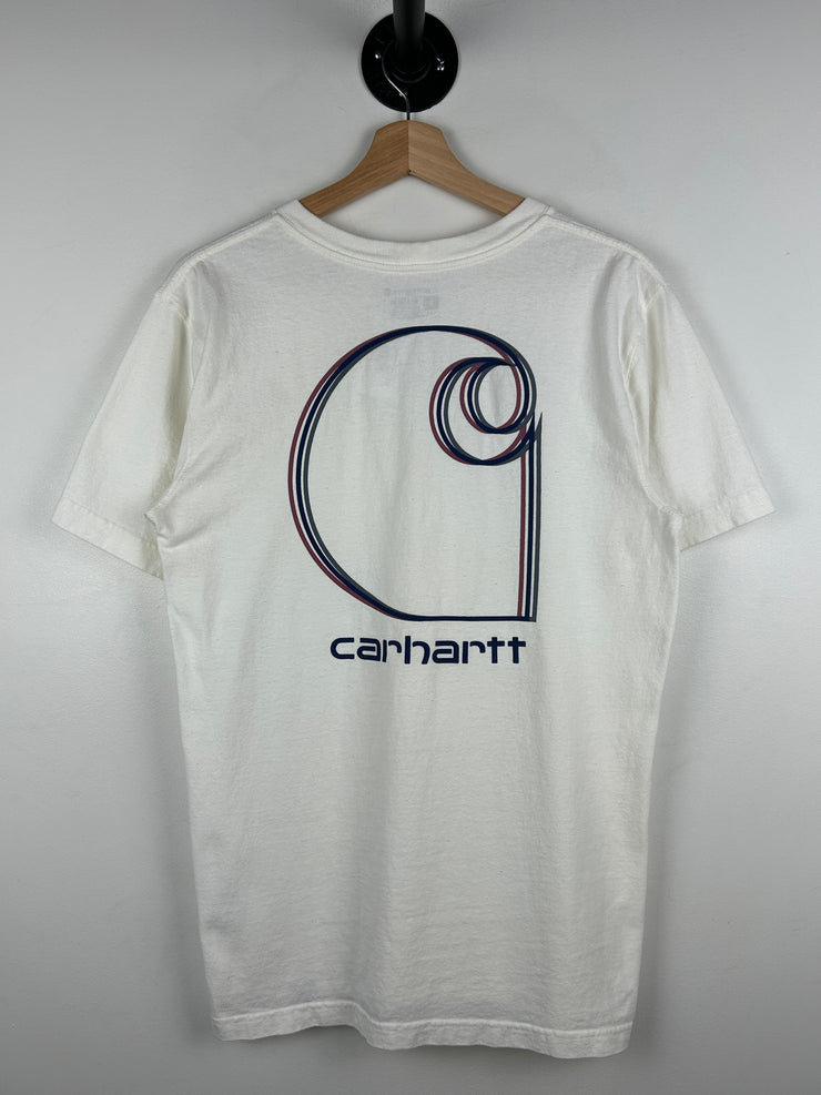 Vintage Carhartt Spellout White Pocket Tee