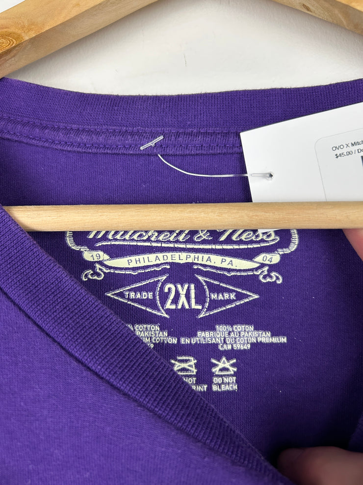 OVO X Mitchell & Ness NBA Toronto Raptors Black & Purple Long Sleeve