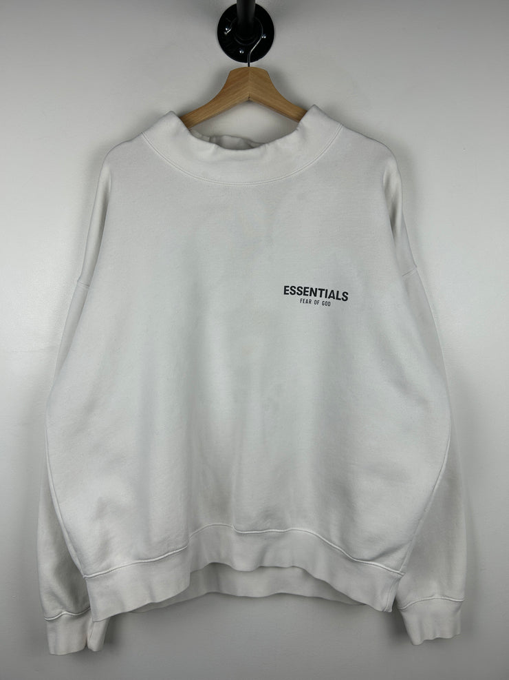 Fear Of God Essentials White Mockneck Crewneck