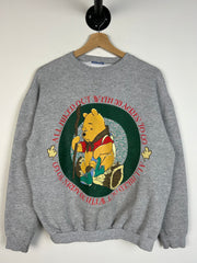 Vintage 90's Winnie The Pooh All Hiked Out Grey Crewneck