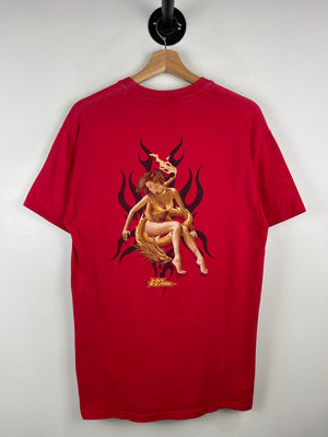 Vintage No Fear Girl Tribal Logo Red Tee
