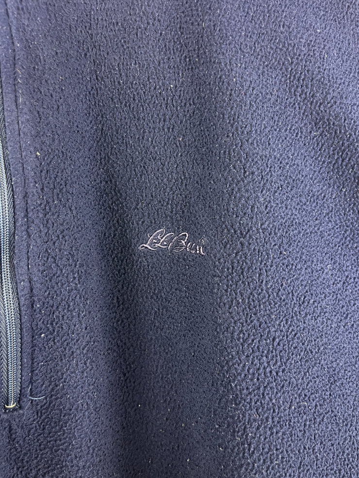 Vintage 80s LL Bean Fleece Quarter Zip Navy Sweater