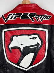 Vintage 90s Jeff Hamilton Dodge Viper Leather & Satin Reversible Jacket
