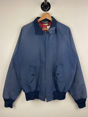Vintage 90s Sports Master Navy Harrington Plaid Lined Bomber Jacket