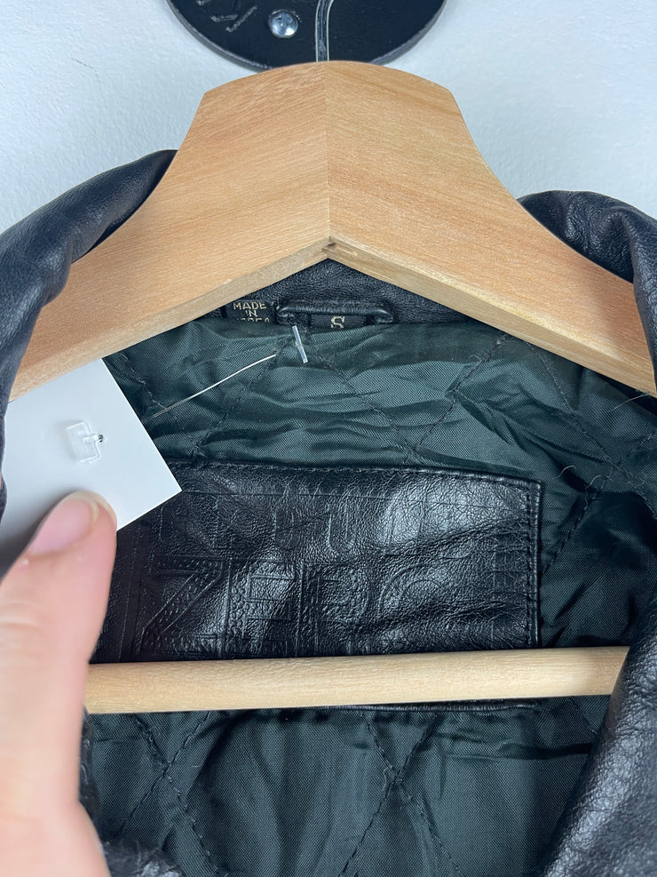 Vintage 90s Ground Zero Black Leather & Suede Bomber Jacket