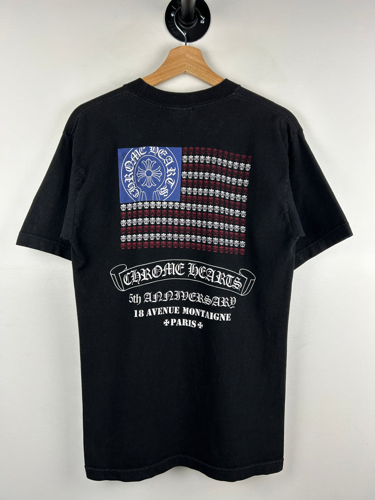 Chrome Hearts Paris 5th Anniversary Fleur Flag Black Tee