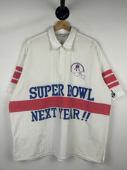 Vintage 80s NFL Cliff Engle New England Patroits Super Bowl White Collared Jersey