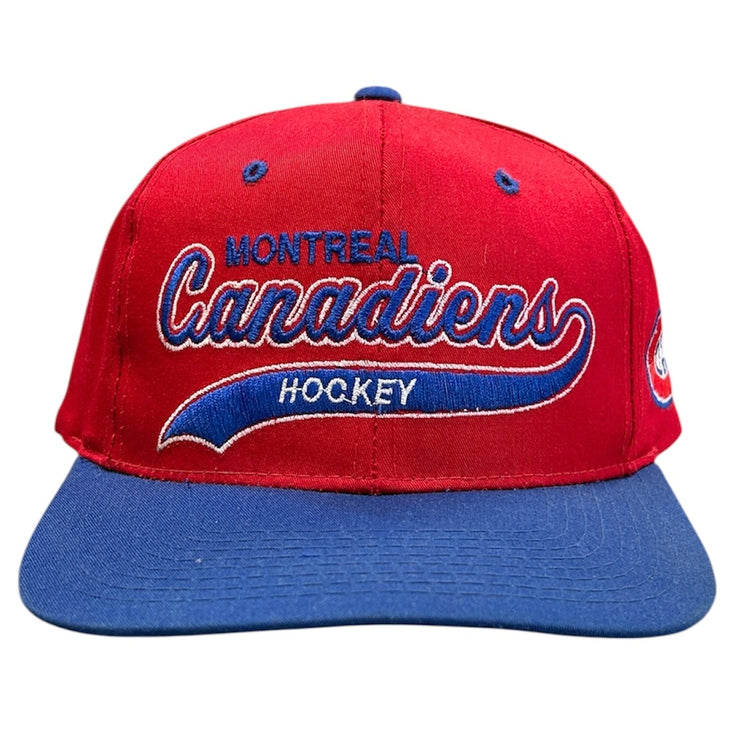 Vintage 90s NHL Starter Montreal Canadiens Tailsweep Script Snapback Hat