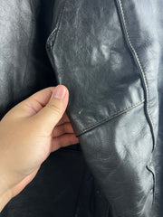 Vintage 80s Moto Café Racer Black Leather Jacket