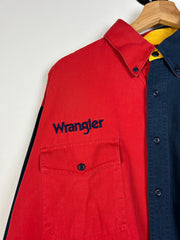 Vintage 90's Wrangler Western Red & Yellow Button Up Shirt