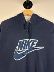 Vintage Y2K Nike Swoosh Spellout Navy Hoodie