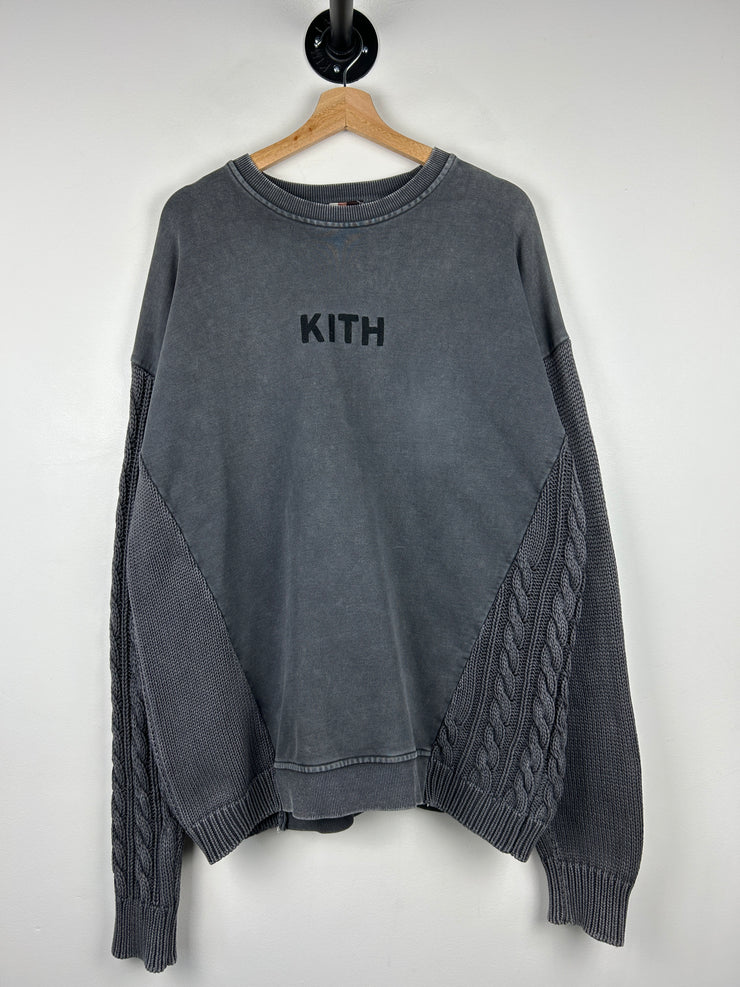 Kith FW19 Charcoal Combo Knit Crewneck