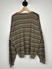 Vintage 90s St. Johns Bay Striped Earth Tone Knit Sweater