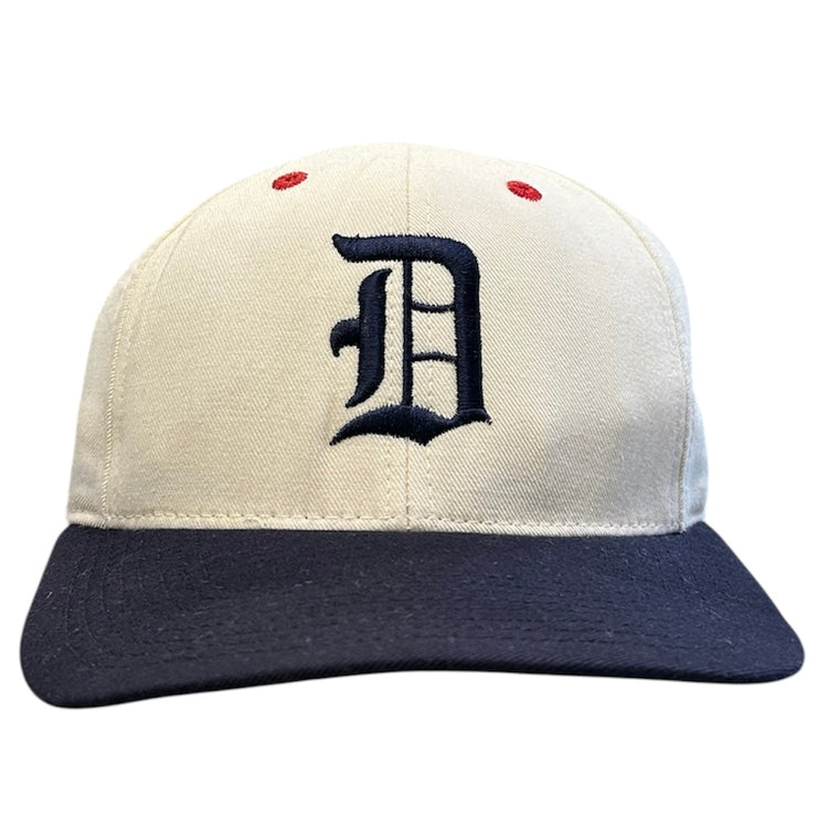 Vintage 90s MLB Detroit Tigers Plain Logo White Snapback Hat