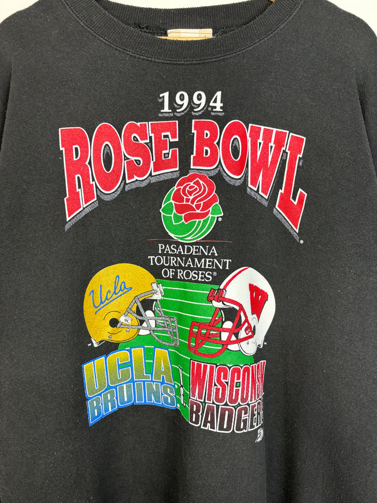 Vintage 1994 Rose Bowl UCLA VS Badgers Black Crewneck