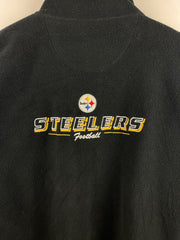 Vintage NFL Pittsburgh Steelers Quarter Zip Black Fleece Sweater