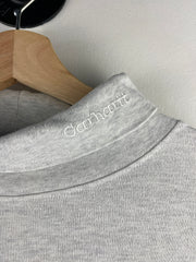 Vintage 90s Carhartt Spellout Embroidered Grey Turtle Neck Long Sleeve