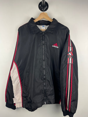 Vintage 90s Adidas 3 Stripes Black & Red Windbreaker