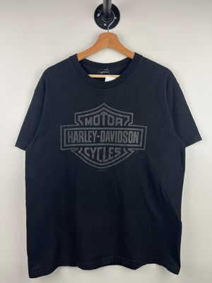 Vintage Harley Davidson Piqua Ohio Black Tee