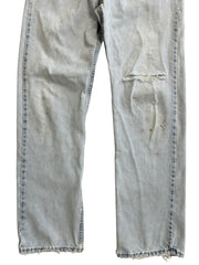 Vintage 90s Levis 505 Distressed Light Wash Blue Denim Jeans