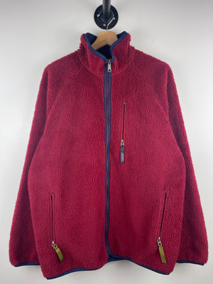 Vintage 90s Patagonia Deep Pile Retro X Sherpa Fleece Burgundy Zip Up Jacket