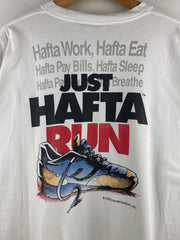 Vintage 90s Coed Naked Just Hafta Run Running White Tee