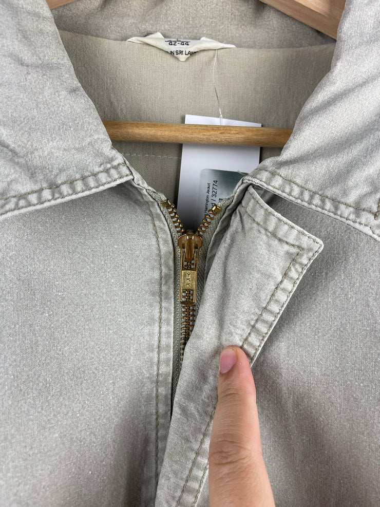 Vintage 90s Beige Bomber Harrington Jacket