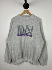 Vintage 90s NFL Logo 7 Minnesota Vikings Grey Crewneck