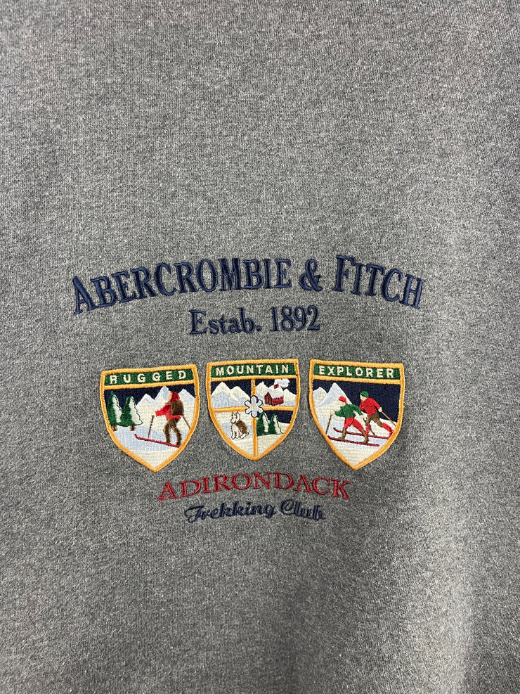 Vintage Abercrombie & Fitch Skiing Embroidered Grey Crewneck