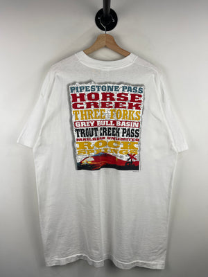 Vintage 90s Marlboro Unlimited Pipestone Pass Horse Creek White Tee