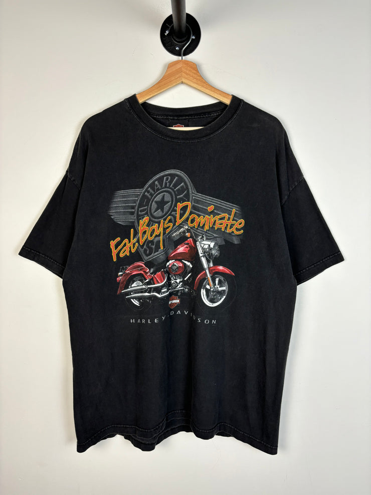 Vintage Y2K Harley Davidson Fat Boys Black Tee