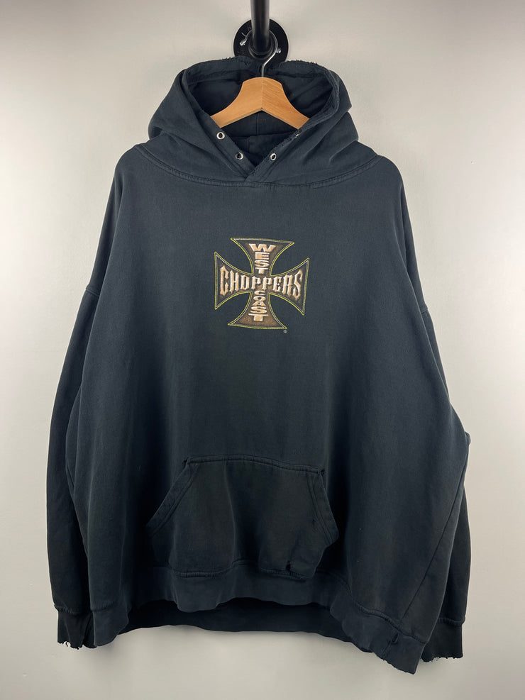 Vintage West Coast Choppers Long Beach Black & Gold Hoodie